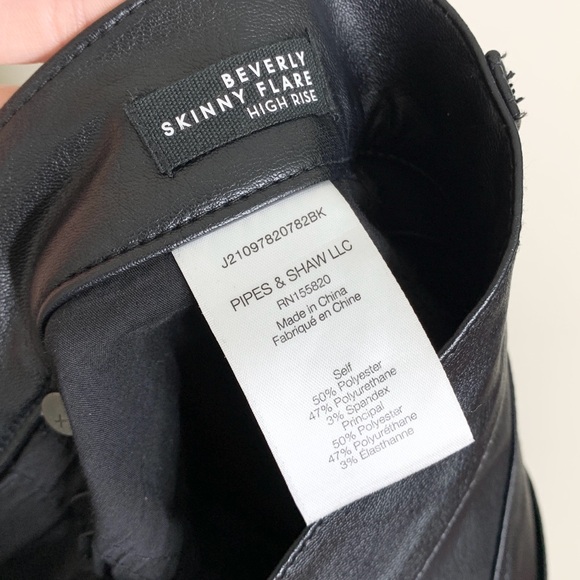 Veronica Beard Beverly Vegan Leather High Rise Skinny Flare Pant *Black* Sz 26 - Picture 13 of 16